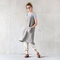 ڼȯ/Ǽ2not PERFECT LINEN | PINAFORE - SQUARE CROSS LINEN APRON | ץ ̲ ȥ˥ ͥξʲ