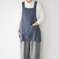 not PERFECT LINEN | SHORT SQUARE CROSS LINEN APRON (dark grey blue) 15 | ץ ͥ  ʥ ȥ˥ 첤ξʲ