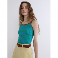 GREEN BUTTER (꡼ Х) | Wrinkle Double Inner Sleeveless (blue brown) | ȥåץ ܡ ޯξʲ