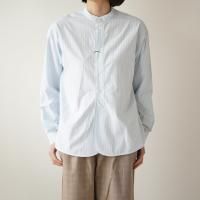 ORCIVAL | TYS BAND COLLAR SHIRT (blue green stripe) size 1 | Х Хɥ顼 Ĺµξʲ