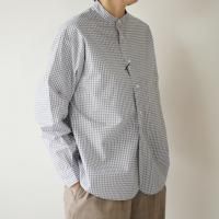 ORCIVAL | TYS BAND COLLAR SHIRT (navy check) size 1 | Х Хɥ顼 Ĺµξʲ