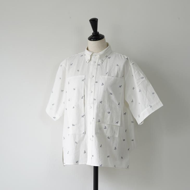 ASEEDONCLOUD | shokuonshitsu workshirt (off white) | アシードンクラウド トップス ASEEDONCLOUD | shokuonshitsu workshirt (off white
