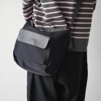 CLEDRAN (ɥ) | LIMO LEATHER FLAP SHOULDER (blackxgray/ dark beigeblack) | Хå ʥ 쥶ξʲ