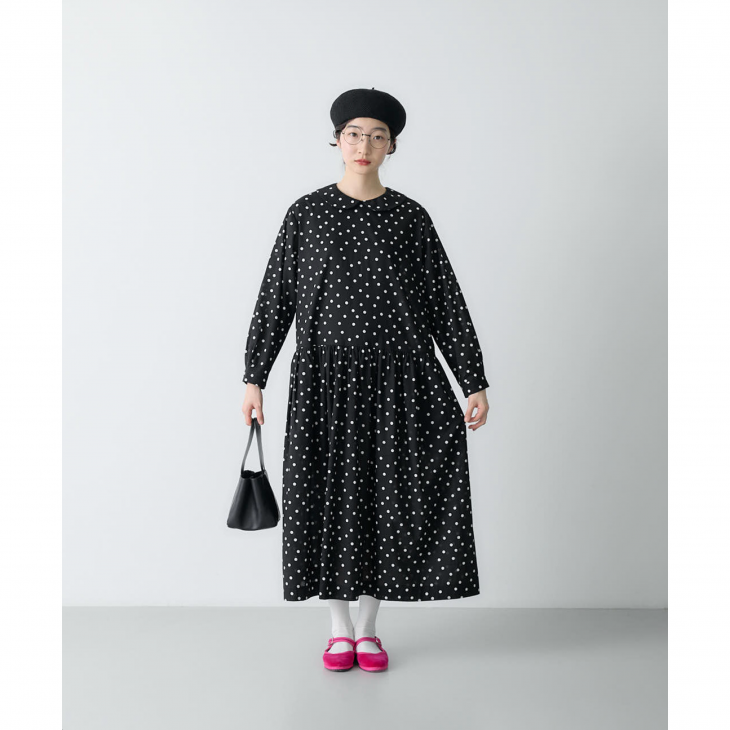Cion(シオン) | コットンドットピーターパンカラーワンピース