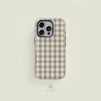 CASE-FACE | Mini Gingham Taupe & Cream MagSafe iPhoneξʲ