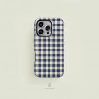 CASE-FACE | Mini Gingham Navy & Cream MagSafe iPhoneξʲ