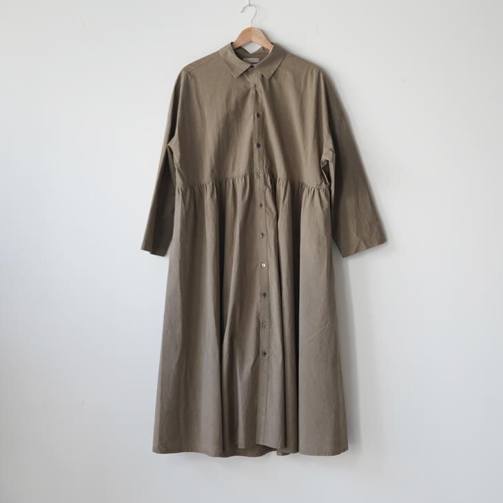 FACTORY (ファクトリー) | 25AW 綿近江晒 ギャザーシャツワンピース