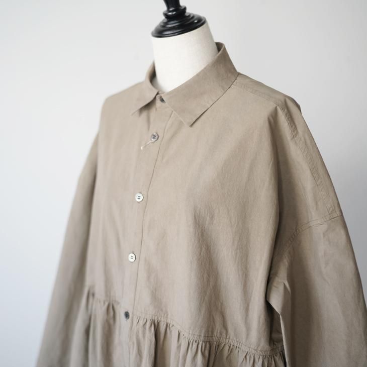 FACTORY (ファクトリー) | 25AW 綿近江晒 ギャザーシャツワンピース