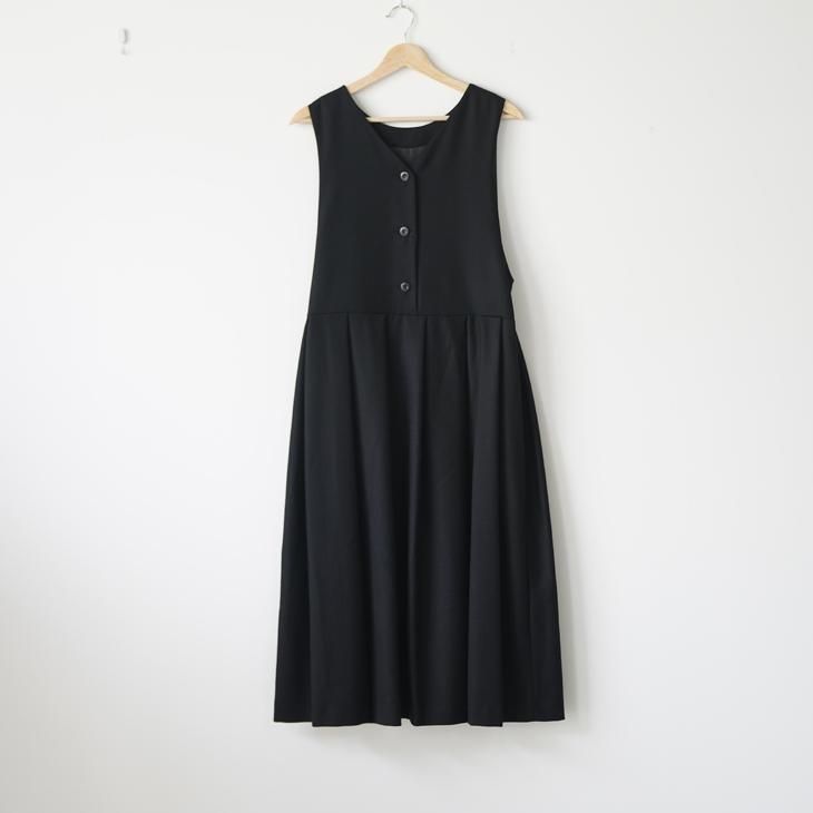 LOISIR ウールサキソニージャンパースカート 黒 ウールサキソニー 2wayジャンパースカート | レディース