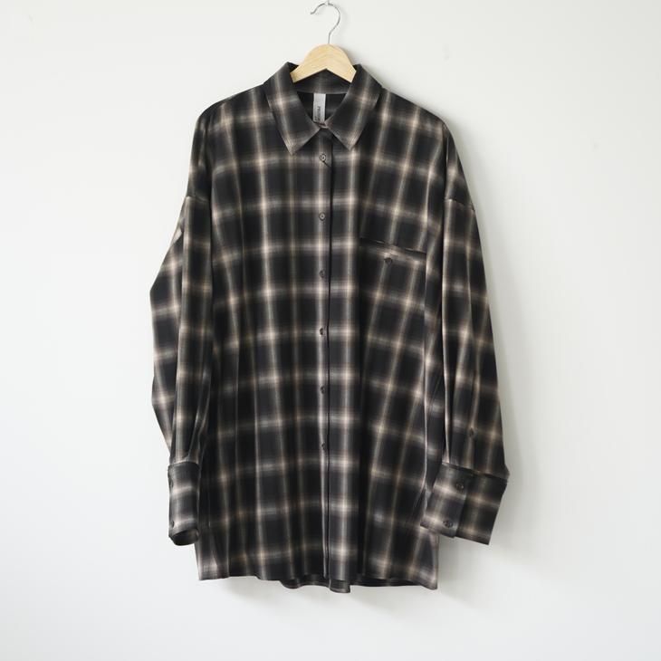 プロヴォーク　Provoke PROVOKE (プロヴォーク) | Ombre check shirt XL (dark brown