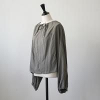 GYMPHLEX | VEF GATHERED SHORT ZIP SHIRT (olive x dark olive) size 14 | եå㥶 硼 åץĤξʲ