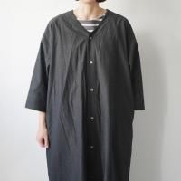 pub (ピューブ) | オーガニックコットンリネン シャツワンピース (チャコール) | ワンピース シャツ 羽織 の商品画像