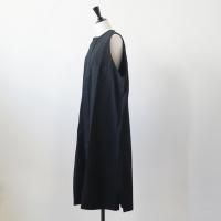 pub (ピューブ) | コットンリネンウェーブ ワンピース (ブラック) | ワンピース ノースリーブ の商品画像