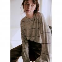 WHYTO. (ۥ磻) | wide border knit (grey) one size | 磻ɥܡ˥åȤξʲ