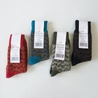 SHOWATABE | Links Knit Alpaca Boucle Socks (red / turquoise / olive / black) size 1 | å ǥ ǥξʲ
