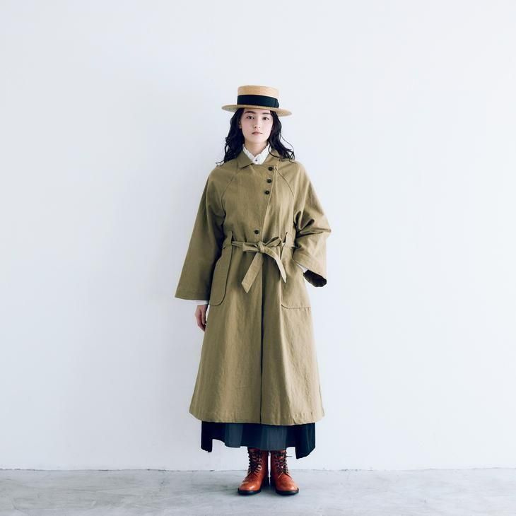 MAGALI | コットンリネン・アンティークキャンバス・トレンチコート