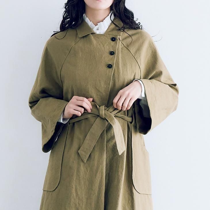 MAGALI マガリ　トレンチコート MAGALI マガリ コットンリネンアンティークキャンバストレンチ