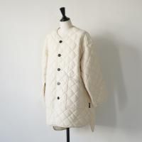 GYMPHLEX | NYM QUILT DOWN COLLARLESS COAT (oyster/black) size 14 | եå ƥ ξʲ