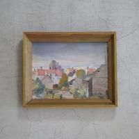 ER.OLSSON. (ER.オルソン) | Visby City | Oil painting 油絵 北欧 スウェーデン ミッドセンチュリー MDCの商品画像