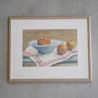 Unknown (作者不詳) | Apples in Bowl | Watercolour 水彩画 北欧 スウェーデン ミッドセンチュリー MDCの商品画像