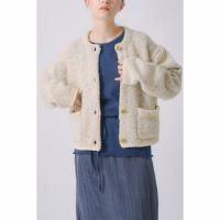 WHYTO. (ۥ磻) | mix tapeyarn knit jacket (ecru) one size | ߥåơץ䡼˥åȥ㥱å 25AWξʲ