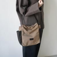 CLEDRAN (ɥ) | LIMO GATHER POCKET BAG (dark beige x black) | 㥶ݥåȥХå ȡȥХå ʥx쥶ξʲ