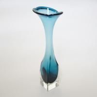 Glasbruk Aseda (by Bo Borgstrom) | smoky blue tall glass vase 1960's | ̲ơ 饹 ǥξʲ