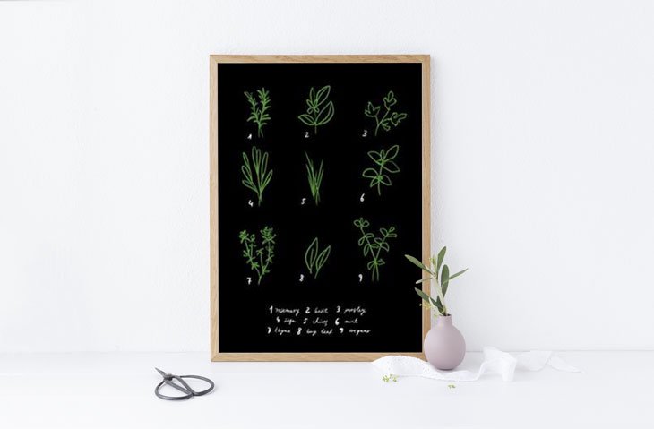 ANEK | BOTANICAL CHART HERBS | アートプリント/ポスター (50x70cm