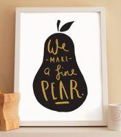 OLD ENGLISH CO. | PEAR PRINT (BLACK AND GOLD/WHITE BACKGROUND) | A3 ȥץ/ݥξʲ