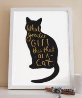 OLD ENGLISH CO. | QUOTE CAT PRINT (BLACK AND GOLD/WHITE BACKGROUND) | A3 ȥץ/ݥξʲ