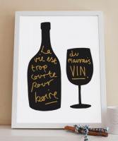 OLD ENGLISH CO. | FRENCH WINE PRINT (BLACK AND GOLD/WHITE BACKGROUND) | A3 ȥץ/ݥξʲ