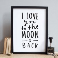 OLD ENGLISH CO. | I LOVE YOU TO THE MOON AND BACK (BLACK AND WHITE) | A3 ȥץ/ݥξʲ