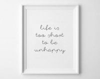 MOTTOS PRINT | LIFE IS TOO SHORT TO BE UNHAPPY | A3 アートプリント/ポスターの商品画像
