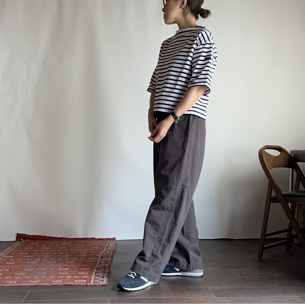 SAINT JAMES ウエッソンルーズT（ホワイト×ネイビー） - calme online shop