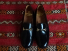 <img class='new_mark_img1' src='https://img.shop-pro.jp/img/new/icons47.gif' style='border:none;display:inline;margin:0px;padding:0px;width:auto;' />SANDERS BIT ALBERT SLIPPER  Black Polished Leather 