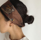 A PIECE OF CHIC SILK SCARF LES APACHES'(BROWN)