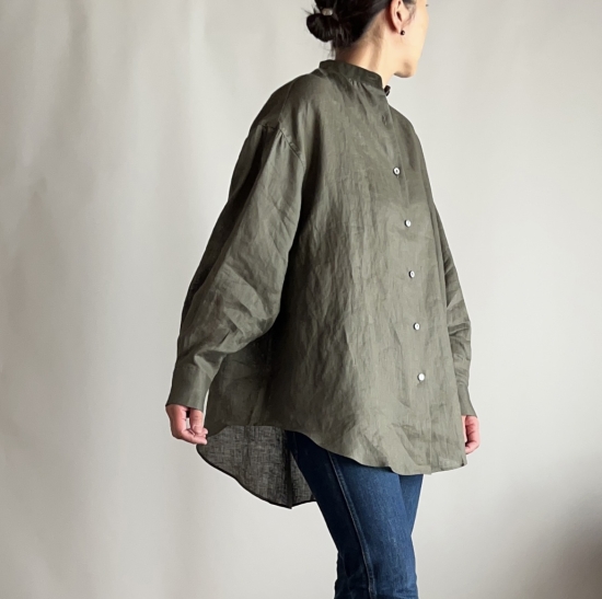 comm. arch. French Linen Balloon Shirt-