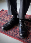 SANDERS  MILITARY DERBY SHOE (BLACK POLISHING LEATHER)