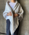 Honnete Overdyed Ilish Linen Wide Stole (Ice Grey)