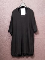【nude:mm】Cotton Wool Jersey Oversized Layered Short Sleeve /BLACK