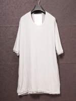 【nude:mm】Cotton Wool Jersey Oversized Layered Short Sleeve /GRAY