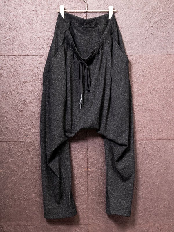 nude:mm】Wool / Cotton Jersey Drop-Crotch Tuck Easy Pants