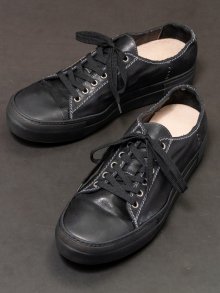【incarnation】HORSE LEATHER LOW CUT SNEAKER HAND DYED /BLACK&BLACKSOLE