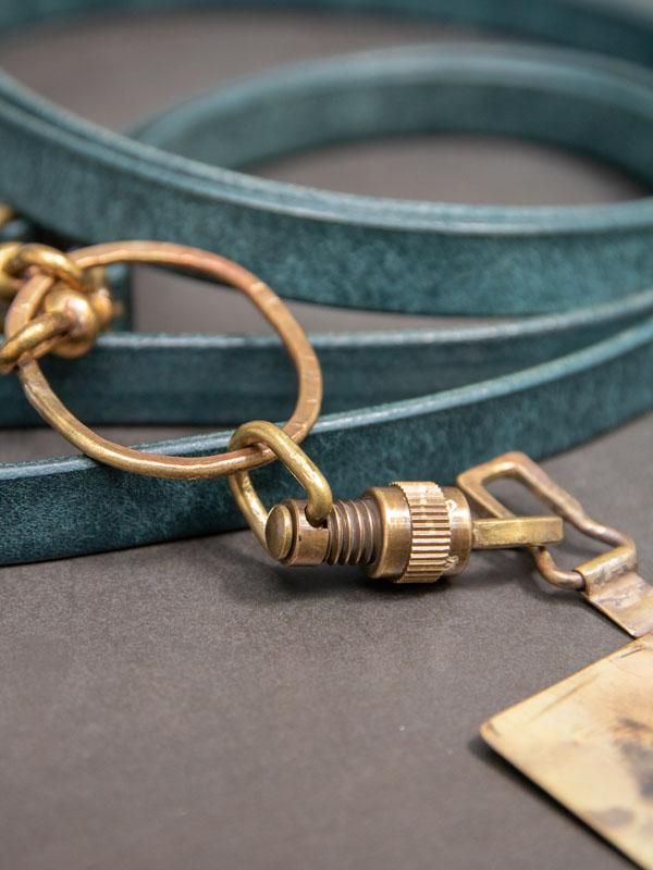 受注生産【iolom】Phone Strap Leather Belt /Petrolio