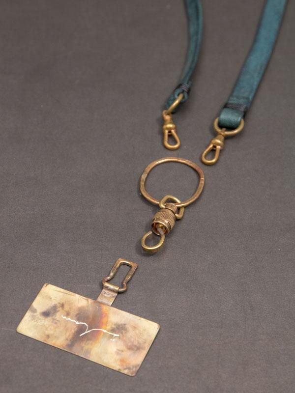 受注生産【iolom】Phone Strap Leather Belt /Petrolio（プエブロ