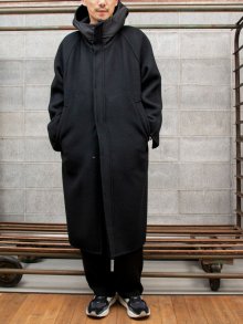 【PRODUCT LAB.】WOOL DOUBLE FACE HOODED COAT /BLACK