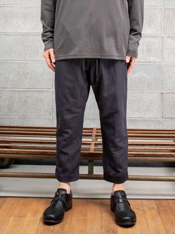 DEVOA】Cropped slim pants silk-paper-cotton /BLACK - vektrize.com