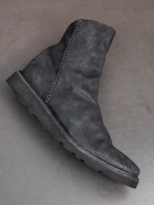 【incarnation】HORSE LEATHER SIDE ZIP SHORT LINED CREPE SOLES PIECE DYED /BLACK SUEDE