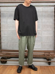 【individualsentiments】LINEN COTTON WASHED JERSEY TEE /BLACK
