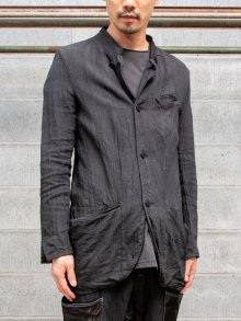 【incarnation】LINEN100% BOTTON FRONT JACKET UNLINED #3 /BLACK<img class='new_mark_img2' src='https://img.shop-pro.jp/img/new/icons1.gif' style='border:none;display:inline;margin:0px;padding:0px;width:auto;' />